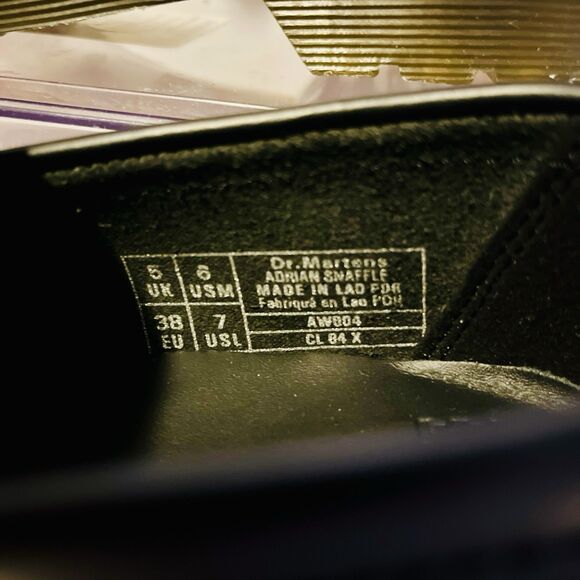 Dr Martens Adrian Snaffle Black Smooth Leather Loafers M 6 W 7 Kiltie Gold Bit - Picture 6 of 10